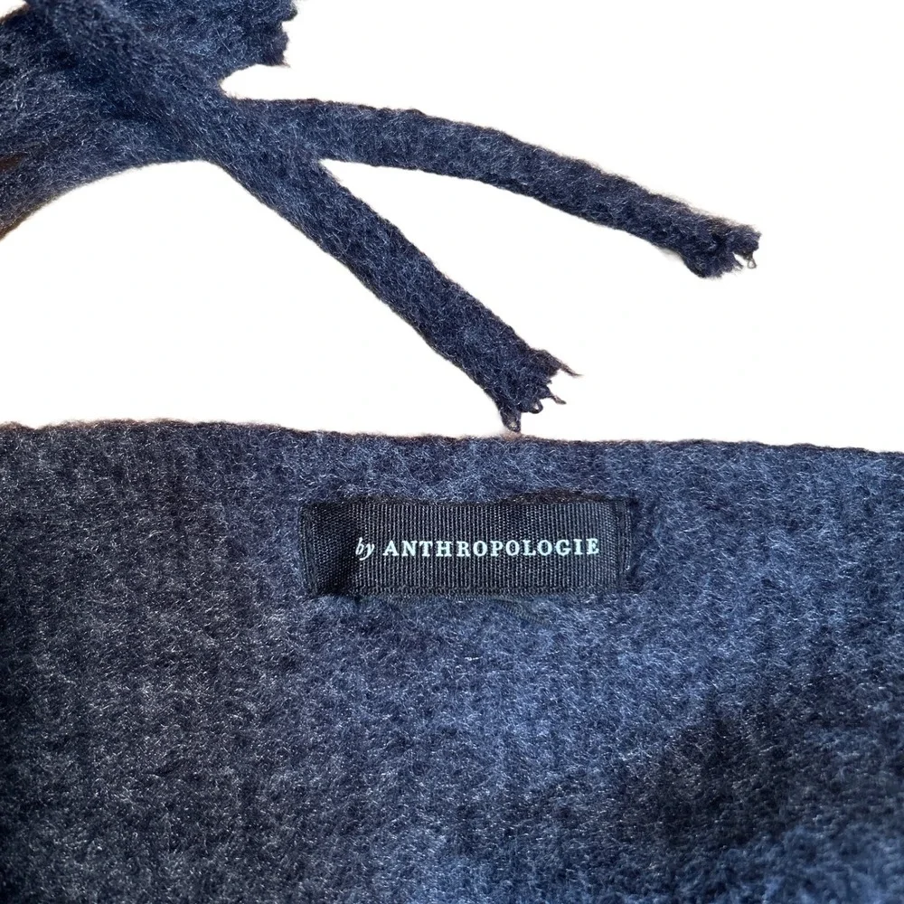 Anthropologie Scarf Charcoal Gray Soft‎ Fringe Women's Large 74